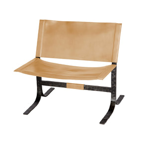 Alessa Sling Chair in Brown Leather