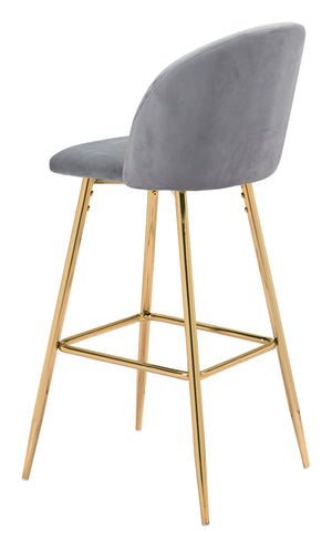 Cozy Bar Chair Gray & Gold