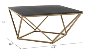 Verona Marble Coffee Table Black & Antique Brass