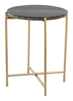David Side Table Gray & Gold