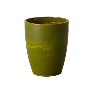 Medium Bullet Ceramic Planter - Avocado Green