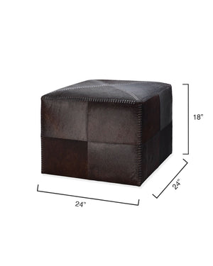 Large Rustic Ottoman - Espresso Hide