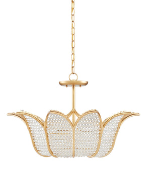 Currey and Company Bebe Chandelier - Contemporary Gold Leaf/Clear