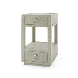 2-Drawer Side Table - Moss Gray Tweed | Camilla Collection | Villa & House