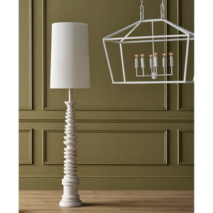 Currey and Company Malayan Floor Lamp-Whitewash