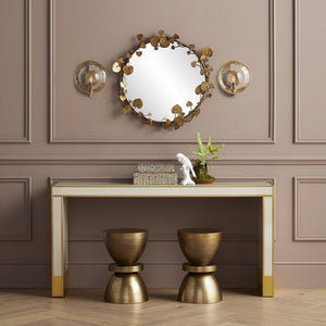 Currey and Company Vinna Brass Round Mirror