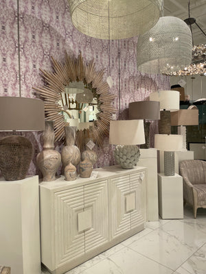 Currey and Company Morombe White Cabinet