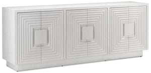 Currey and Company Morombe White Cabinet