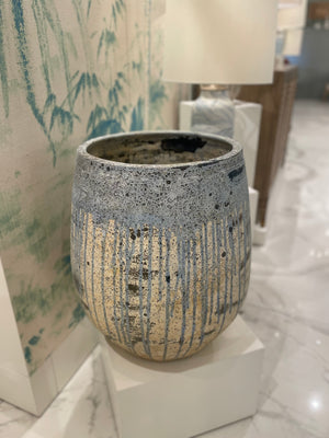 Cinisi Medium Antique Blue Drip Planter