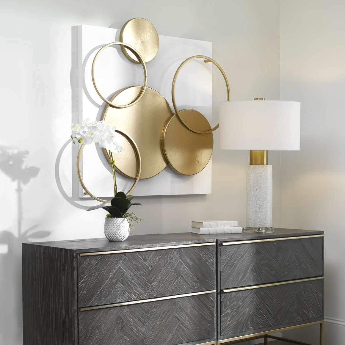Adagio Golden Disk Wall Art - Iron