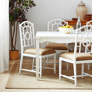 Chinoiserie Mahogany Side Chair — White | Chloe Collection | Villa & House