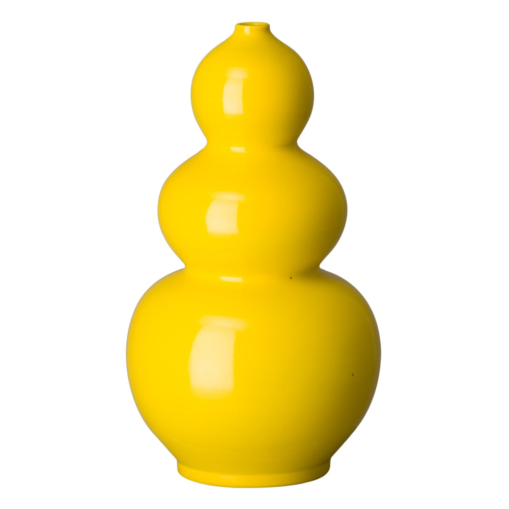 Ceramic Triple Gourd Vase – Yellow