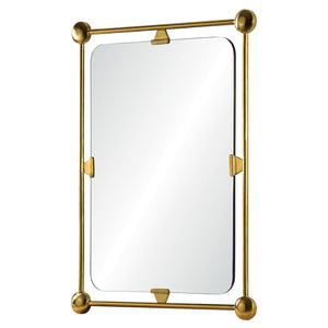 Open Frame Burnished Brass Mirror