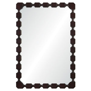 Hand Carved Frame Mirror - Dark Mahogany