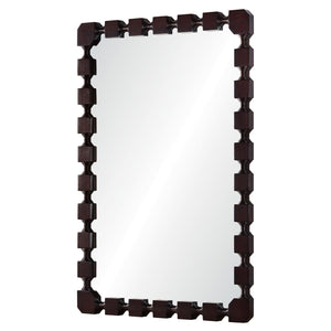 Hand Carved Frame Mirror - Dark Mahogany