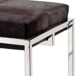 Shelby Bar Stool in Espresso Hide & Nickel Metal