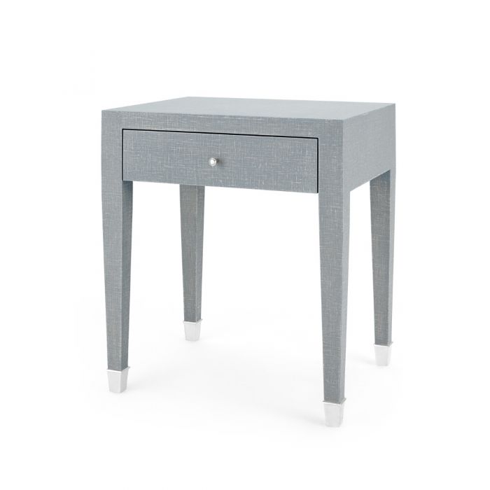 1-Drawer Side Table - Gray and Nickel | Claudette Collection | Villa & House