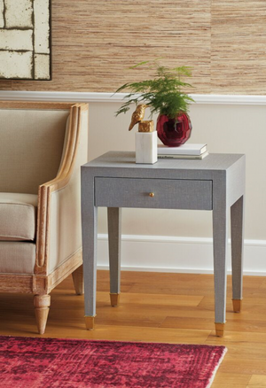 1-Drawer Side Table - Gray and Brass | Claudette Collection | Villa & House