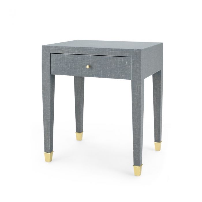 1-Drawer Side Table - Gray and Brass | Claudette Collection | Villa & House