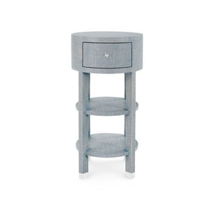 1-Drawer Round Side Table - Gray and Nickel | Claudette Collection | Villa & House