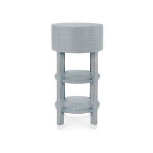 1-Drawer Round Side Table - Gray and Nickel | Claudette Collection | Villa & House