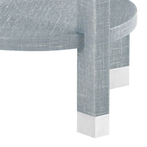 1-Drawer Round Side Table - Gray and Nickel | Claudette Collection | Villa & House