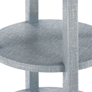 1-Drawer Round Side Table - Gray and Nickel | Claudette Collection | Villa & House