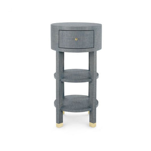 1-Drawer Round Side Table - Gray and Brass | Claudette Collection | Villa & House