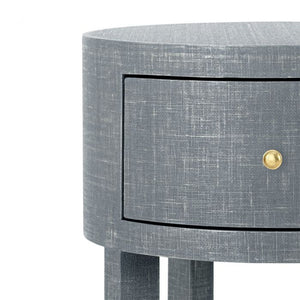 1-Drawer Round Side Table - Gray and Brass | Claudette Collection | Villa & House