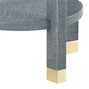 1-Drawer Round Side Table - Gray and Brass | Claudette Collection | Villa & House