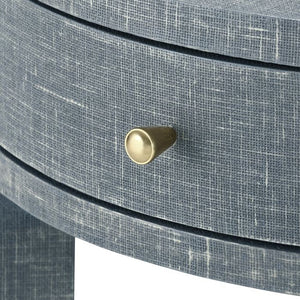 1-Drawer Round Side Table - Gray and Brass | Claudette Collection | Villa & House