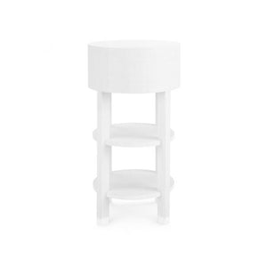 1-Drawer Round Side Table - White and Nickel | Claudette Collection | Villa & House