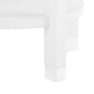1-Drawer Round Side Table - White and Nickel | Claudette Collection | Villa & House