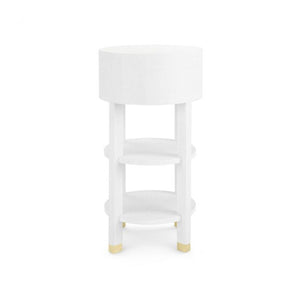 1-Drawer Round Side Table - White and Brass | Claudette Collection | Villa & House