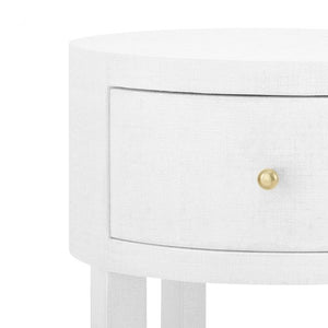 1-Drawer Round Side Table - White and Brass | Claudette Collection | Villa & House