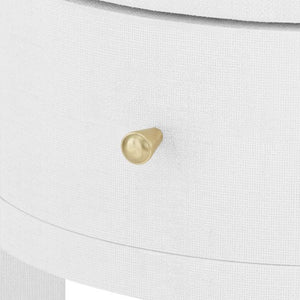 1-Drawer Round Side Table - White and Brass | Claudette Collection | Villa & House