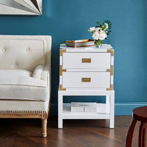 2-Drawer Side Table in White | Tansu Collection | Villa & House