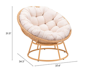 Paz Accent Chair Beige & Natural