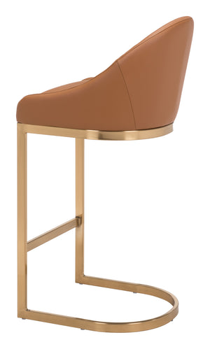 Scott Bar Chair Tan & Gold