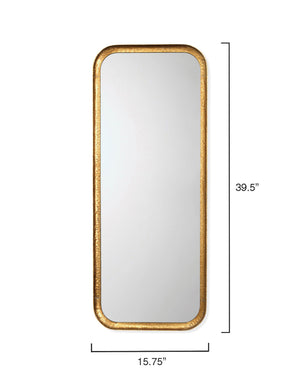 Large Rounded Rectangle Mirror with Gold Leaf Finish