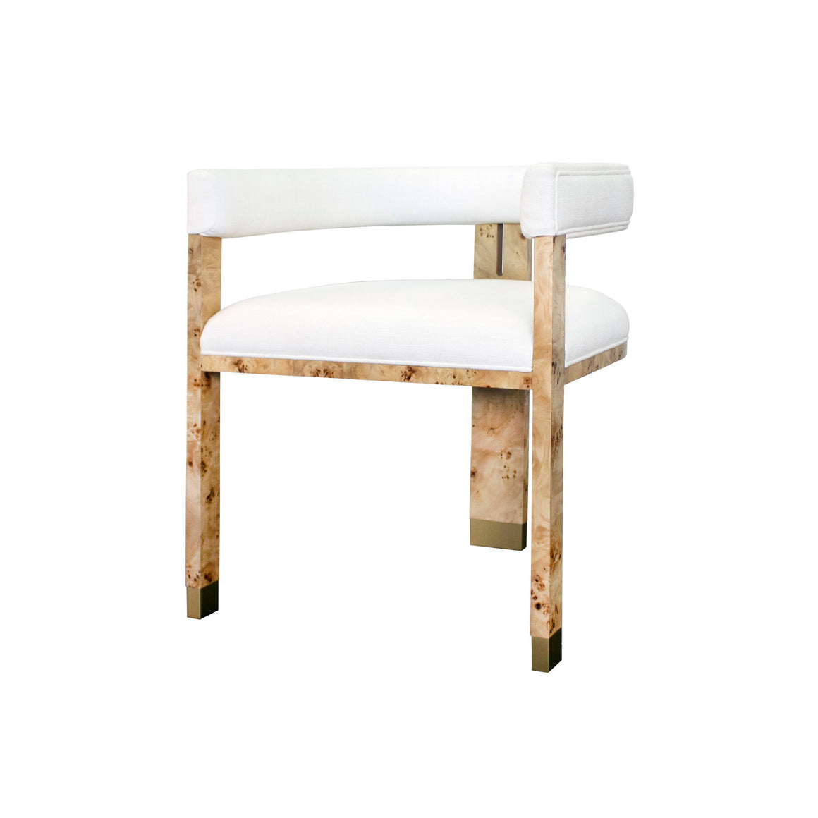 Worlds Away Jude Barrel Arm Chair - Burl Wood