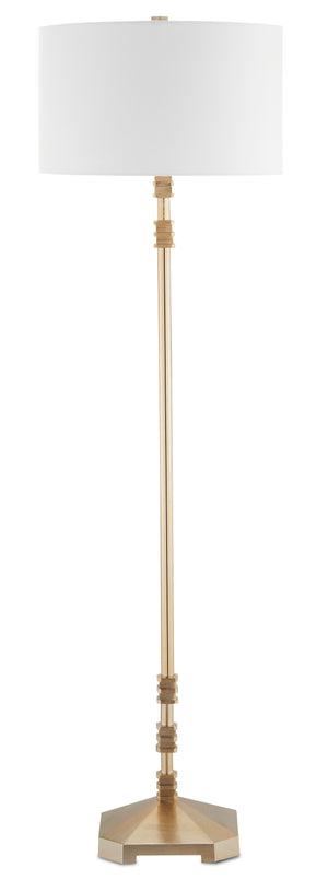 Currey and Company Pilare Floor Lamp - Shiny Gold