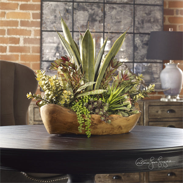decorative succulent Faux Succulent Arrangement