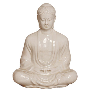 Decor - Meditating Buddha Statue - Cream
