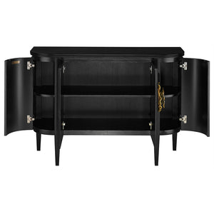 Currey and Company Briallen Demi-Lune Cabinet - Black