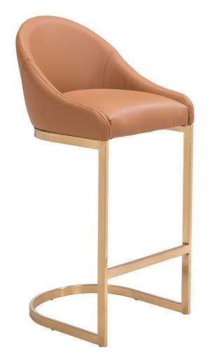 Scott Bar Chair Tan & Gold