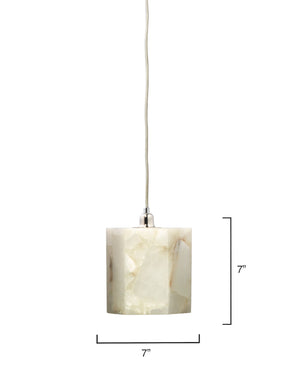 Small Alabaster Hexagon Pendant Light