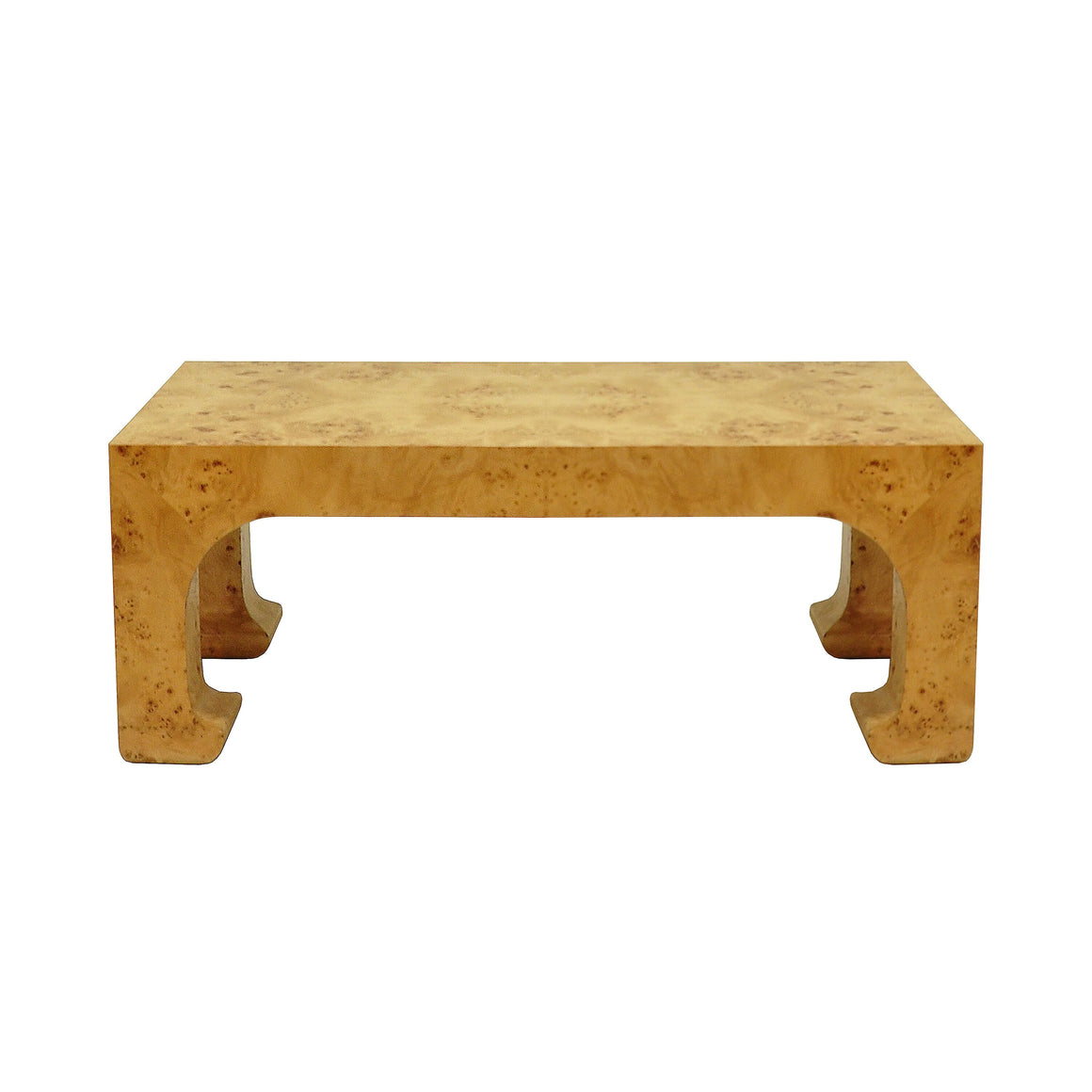 Worlds Away Nicola Pagoda Style Coffee Table – Burl Wood