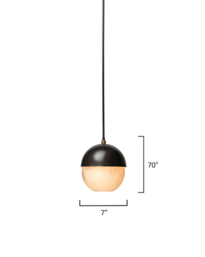 Metro Pendant - Faux White Alabaster and Oil Rubbed Bronze w/ Antique Brass Accents