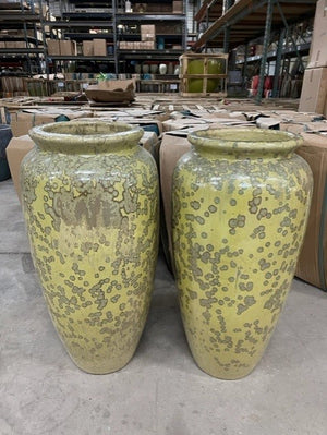 Classic Ceramic Jar with Lip – Moss Crystal